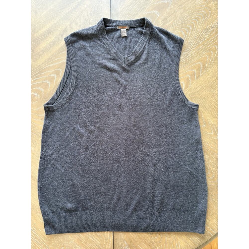 Dockers‎ Mens V-Neck Sweater Vest 2XLT Seal Heather Gray Acrylic Knit Layering
